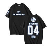 NCTCITY Hombre Mujer Camisetas de Manga Corta Stray Kids Karma Impreso Unisexo Casual T-Shirts tee Tops Ceremony BangChan Lee Know Changbin Hyunjin Han Felix Seungmin I.N