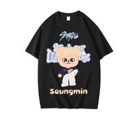 NCTCITY Hombre Mujer Camisetas de Manga Corta Stray Kids Lindo Animal Impreso Unisexo Casual T-Shirts tee Tops Stay in Our Little House BangChan Lee Know Changbin Hyunjin Han Felix Seungmin I.N