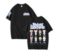 NCTCITY Hombre Mujer Camisetas de Manga Corta Stray Kids Lindo Animal Impreso Unisexo Casual T-Shirts tee Tops Stay in Our Little House BangChan Lee Know Changbin Hyunjin Han Felix Seungmin I.N