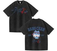 NCTCITY Hombre Mujer Camisetas de Manga Corta Stray Kids Lindo Impreso Casual Estilo Vintage T-Shirts Harajuku tee Tops de Algodón BangChan Lee Know Changbin Hyunjin Han Felix Seungmin I.N