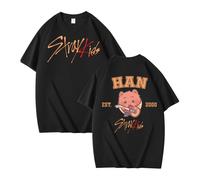 NCTCITY Hombre Mujer Camisetas de Manga Corta Stray Kids Lindo Impreso Unisexo Casual T-Shirts Harajuku tee Tops BangChan Lee Know Changbin Hyunjin Han Felix Seungmin I.N