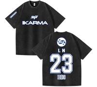 NCTCITY Hombre Mujer Camisetas Stray Kids Karma Impreso Casual Retro Lavada T-Shirts Harajuku tee Tops de Algodón Ceremony Impreso BangChan Lee Know Changbin Hyunjin Han Felix Seungmin I.N