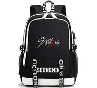 NCTCITY Kpop Stray Kids Mochila Bolsa de Regalo Mercancía Bolsa para Computadora Portátil Escuela Mochila de Viaje Escuela Bolsas de Oxford Con Puerto de Carga USB BangChan Hyunjin Felix Minho Woojin