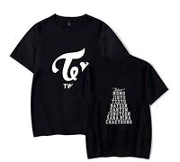 NCTCITY KPOP Twice Camisetas Suelta de Manga Corta Impresión T-Shirts de Verano Cuello Redondo tee Tops para Hombres y Mujeres NA YEON Jung YEON Momo Sana JI Hyo Mina DAHYUN CHAE Young TZUYU