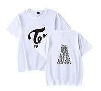 NCTCITY KPOP Twice Camisetas Suelta de Manga Corta Impresión T-Shirts de Verano Cuello Redondo tee Tops para Hombres y Mujeres NA YEON Jung YEON Momo Sana JI Hyo Mina DAHYUN CHAE Young TZUYU