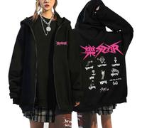 NCTCITY Mujer Sudaderas con Capucha Stray Kids 樂-Star Y2K E-Girl Hoodie con Cremallera Abrigos Chaqueta Gótica Harajuku Streetwear Oversized Tops SKZ BangChan Changbin Hyunjin Han Felix