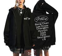 NCTCITY Mujer Sudaderas con Capucha Stray Kids Y2K E-Girl Hoodie con Cremallera Abrigos Chaqueta Gótica Harajuku Streetwear Oversized Tops 5-Star Maniac NOEASY MIROH Hyunjin Han Felix Jisung
