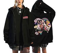 NCTCITY Mujer Sudaderas con Capucha Twice Y2K E-Girl Hoodie con Cremallera Abrigos Chaqueta Gótica Harajuku Streetwear Oversized Tops Ready TO BE NAYEON Momo Sana JIHYO Mina TZUYU