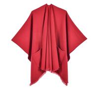 NCTCITY Poncho Mujer Chal Elegante Reversible Chaqueta Capa de Punto Cardigans Suéter de Frente Abierto Manta con Bolsillos para Primavera Otoño Invierno y Vacaciones