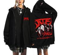 NCTCITY Sudaderas con Capucha Stray Kids ATE Y2K E-Girl Hoodie con Cremallera Abrigos Chaqueta Gótica Harajuku Streetwear Tops Changbin Hyunjin Han Felix Seungmin I.N