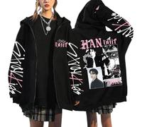 NCTCITY Sudaderas con Capucha y Cremallera Stray Kids DO IT Impreso Y2K E-Girl Hoodie Chaqueta Gótica Streetwear Tops Negro Nuevo Álbum BangChan Lee Know Changbin Hyunjin Han Felix Seungmin I.N