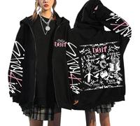 NCTCITY Sudaderas con Capucha y Cremallera Stray Kids DO IT Impreso Y2K E-Girl Hoodie Chaqueta Gótica Streetwear Tops Negro Nuevo Álbum BangChan Lee Know Changbin Hyunjin Han Felix Seungmin I.N