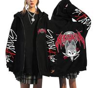 NCTCITY Sudaderas con Capucha y Cremallera Stray Kids Dominate World Tour Lindo Animal Impreso Y2K E-Girl Hoodie Chaqueta Gótica Streetwear Tops Negro BangChan Hyunjin Han Felix I.N