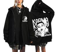 NCTCITY Sudaderas con Capucha y Cremallera Stray Kids Karma Impreso Y2K E-Girl Hoodie Chaqueta Gótica Streetwear Tops Negro BangChan Lee Know Changbin Hyunjin Han Felix Seungmin I.N