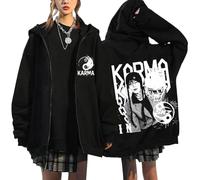 NCTCITY Sudaderas con Capucha y Cremallera Stray Kids Karma Impreso Y2K E-Girl Hoodie Chaqueta Gótica Streetwear Tops Negro BangChan Lee Know Changbin Hyunjin Han Felix Seungmin I.N