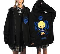 NCTCITY Sudaderas con Capucha y Cremallera Stray Kids Karma Impreso Y2K E-Girl Hoodie Chaqueta Gótica Streetwear Tops Negro Lindo Animal BangChan Lee Know Changbin Hyunjin Han Felix Seungmin I.N