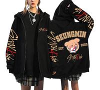 NCTCITY Sudaderas con Capucha y Cremallera Y2K E-Girl Hoodie Chaqueta Gótica Harajuku Streetwear Tops Stray Kids Lindo Impreso BangChan Lee Know Changbin Hyunjin Han Felix Seungmin I.N