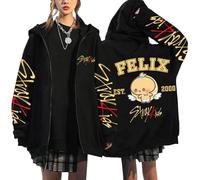 NCTCITY Sudaderas con Capucha y Cremallera Y2K E-Girl Hoodie Chaqueta Gótica Harajuku Streetwear Tops Stray Kids Lindo Impreso BangChan Lee Know Changbin Hyunjin Han Felix Seungmin I.N