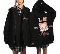 NCTCITY Sudaderas con Capucha y Cremallera Y2K E-Girl Hoodie Chaqueta Gótica Harajuku Streetwear Tops Stray Kids Lindo Impreso BangChan Lee Know Changbin Hyunjin Han Felix Seungmin I.N