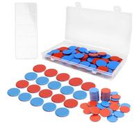 NCTNCX 100 placas reversibles para matemáticas, color rojo y azul, de plástico, para tareas de cálculo en la escuela primaria