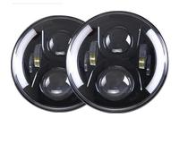 NCTPICLC Faros Luces Delanteras 2 LED Negros De 7 Pulgadas Para Todoterreno H4 Con Ojos Ángel Para Jeep Para Wrangler TJ JK CJ-8 Scrambler Y CJ-7 Faros Faro(60W Headlight 2pc)