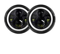 NCTPICLC Faros Luces Delanteras 2 LED Negros De 7 Pulgadas Para Todoterreno H4 Con Ojos Ángel Para Jeep Para Wrangler TJ JK CJ-8 Scrambler Y CJ-7 Faros Faro(40W Headlight 2pc)