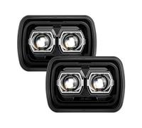 NCTPICLC Faros Luces Delanteras Faro LED Rectangular Para Coche H4 De Haz Alto Y Bajo 5x7 7x6 Pulgadas Para Jeep Para Wrangler YJ Para Cherokee XJ Faros Faro(2pcs 90W)