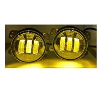 NCTPICLC Faros Luces Delanteras Faros Antiniebla LED Redondos 4 Pulgadas Luces Cruce Lente Proyector 30W Halo Angel Eyes Para Chrysler PT Para Cruiser 2006-2010 Faros Faro(Yellow Light)