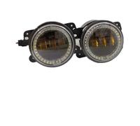 NCTPICLC Faros Luces Delanteras Faros Antiniebla LED Redondos 4 Pulgadas Luces Cruce Lente Proyector 30W Halo Angel Eyes Para Chrysler PT Para Cruiser 2006-2010 Faros Faro(Yellow White Halo)