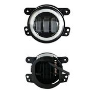 NCTPICLC Faros Luces Delanteras Faros Antiniebla LED Redondos 4 Pulgadas Luces Cruce Lente Proyector 30W Halo Angel Eyes Para Chrysler PT Para Cruiser 2006-2010 Faros Faro(White Halo)
