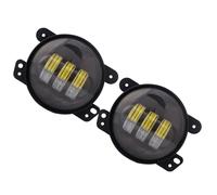 NCTPICLC Faros Luces Delanteras Faros Antiniebla LED Redondos 4 Pulgadas Luces Cruce Lente Proyector 30W Halo Angel Eyes Para Chrysler PT Para Cruiser 2006-2010 Faros Faro(Black No Halo)