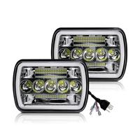NCTPICLC Faros Luces Delanteras Faros LED Cuadrados 4x6 5x7 Con Luces De Circulación Diurna Altas Y Bajas Doble DRL 12 V 24 6000 K Camionetas Para Ford Todoterreno Faros Faro(2PC 5X7 Headlight)