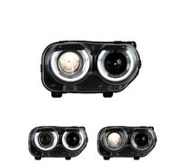 NCTPICLC Faros Luces Delanteras Para Faros LED Modificación RGB Aplicación Que Cambia Color Conjunto Luces Delanteras Para Dodge Para Challenger 2015-2021 Faros Faro(2pcs Normal Halo)