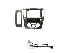 NCTPICLC para Nissan para Tiida 2005-2010 9 Pulgadas Manual AC Auto 2Din Coche Interior Estéreo Android Marco Fascia Cable Vídeo Arnés Panel Kit Montaje Panel Autoradio(F)