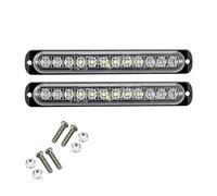 NCTPICLC Tercera Luz De Freno Trasera 2X Luces Laterales Para Camión Tira Larga IP65 Flash Impermeable 12 LED Señal Estroboscópica Advertencia 12-24V Blanco Rojo Azul(Yellow White Yellow)