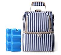 NCVI Bolsa enfriadora de leche materna con 2 bolsas de hielo, bolsa para extractor de leche materna con enfriador para 6 botellas, bolsa enfriadora de biberones de leche materna de doble capa, para