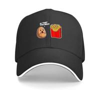 NDBQEYIFV Gracioso '¿Eres tú, Hermano?' Patatas Fritas y sándwich de Dibujos Animados Gorra Ajustable de béisbol Snapback - Poliéster Negro