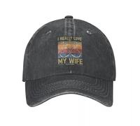NDBQEYIFV Me Encanta Cuando mi Mujer me Deja IR a Pescar, Gorras de béisbol, Gorras Unisex de algodón Desgastado, Gorras de Viaje para Todo Tipo para Exteriores