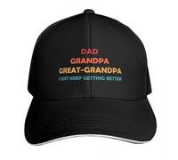NDBQEYIFV Papá Abuelo Bisabuelo mejorando Gorra de béisbol del Día del Padre Gorra de Golf de Lujo para Hombres Mujer