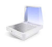 NDC6 - Aspirador de mesa con lámpara de escritorio y lámpara de uñas, aspiración ajustable, profesional de uñas, aspirador colector de polvo, ventilador con filtro reemplazable,