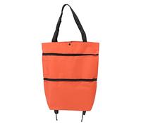 NDiyueAa Carrito de Compras, Bolsa Plegable, Gran Capacidad, diseño de Cremallera, Tela Oxford con Rueda para Acampar (Naranja)