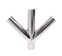 NDJQY 1 pieza de 19, 25, 32, 38, 45, 51, 57, 63, 76, 89, 102, 108 mm, rama de soldadura a tope, en forma de Y, 4 vías, acero inoxidable 304, divisor de montaje sanitario Homebrew (76 mm)