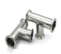 NDJQY 19 25 32 38 45 51 57 63 76 89 102 108 mm O/D 304 - Conector en T de acero inoxidable de 3 vías (108 mm x virola 119)