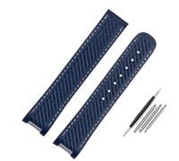 NDJQY Correa de reloj de silicona de goma de 20 mm y 21 mm para Omega Seamaster 300 AT150 Aqua Terra Ultra Light 8900 con hebilla de acero azul, 21mm, Acetato, No es una piedra preciosa