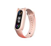 NDJQY Silicone Case Cat Earmuffs Strap for Xiaomi Series MiBand 8 7 6 5 4 3 Soft and Breathable TPU Material band for Miband Wristband(Pink,For Miband 8)