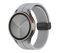 NDJQY Silicone Strap for Samsung Watch 4/5/6 40 44mm 5 Pro 45mm Band Magnetic Buckle Galaxy Watch 4/6Classic 42 43MM 46 47MM Watchbands(Gray,Watch 6 40mm 44mm)