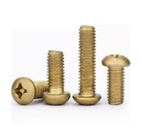 NDKSZHEQ 10-200 Uds M2 .5 M3 M4 M5 M6 M8 tornillo de cabeza redonda cruzada de latón GB818 longitud de la rosca del perno de la máquina Pan 4mm ~ 50mm(35mm,M8-10pcs)