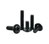 NDKSZHEQ 100 unids/lote PWB cabeza redonda con arandela tornillo autorroscante armazón de acero al carbono Chapado en negro M1.4 .7 M2 .3 .6 M3 .5 M4(18mm x100pcs,M3)