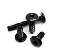 NDKSZHEQ M2 .5 M3 M4 M5 M6 M8 negro 304 acero inoxidable plano grande cabeza con Conector hexagonal conector remache tornillo perno for mesa de muebles cama(25mm,10pcs M5)