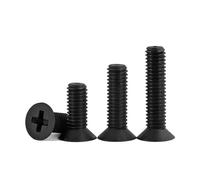 NDKSZHEQ Tornillos de cabeza avellanada de nailon negro M2,5 M3 M4 M5 M6, tornillos de cabeza cruzada, pernos planos Phillips de plástico, longitud: 4~40 mm(M2.5x8-100pcs)